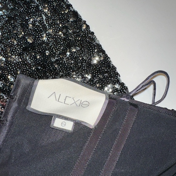 ALEXIS *Carleen* gunmetal sequin strapless party jumpsuit S - Picture 8 of 11